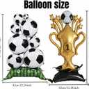 2 pcs Self Standing Soccer Foil Balloons, (59 x32 Inch) Giant Soccer Balloon, Sports Themed Birthday Party Decorations gifts Indoor Outdoor Sports celebration Supplies (Soccer + Trophy)