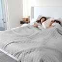 YnM Exclusive 40 lbs Weighted Blanket, Extra Heavy Cotton Bed Blanket for Two Persons, Ideal for Queen or King Bed (88x104 Inches, 40 Pounds, Light Grey)