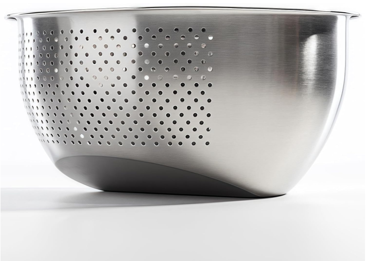 Rice Washer Strainer Bowl, Stainless Steel Quinoa Washing Bowl With Side Drainers Colander for Cleaning Rinsing Fruits, Vegetables, and Beans  Versatile Kitchen Tool