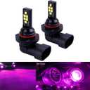 SOCAL-LED LIGHTING 2x HB3 H10 9005 9145 LED Fog Light Bulb for Powersports Advanced 3030 SMD Bright Colorful Daytime Running DRL Lamp, Pink Purple