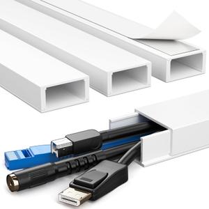 68in Cord Covers for 4 Wires on Wall, Large Cord Hider White Raceway, Paintable Cable Hider for Wall Mount TV, Wire Covers for Cords, Cable Concealer, W1.18in H0.67in