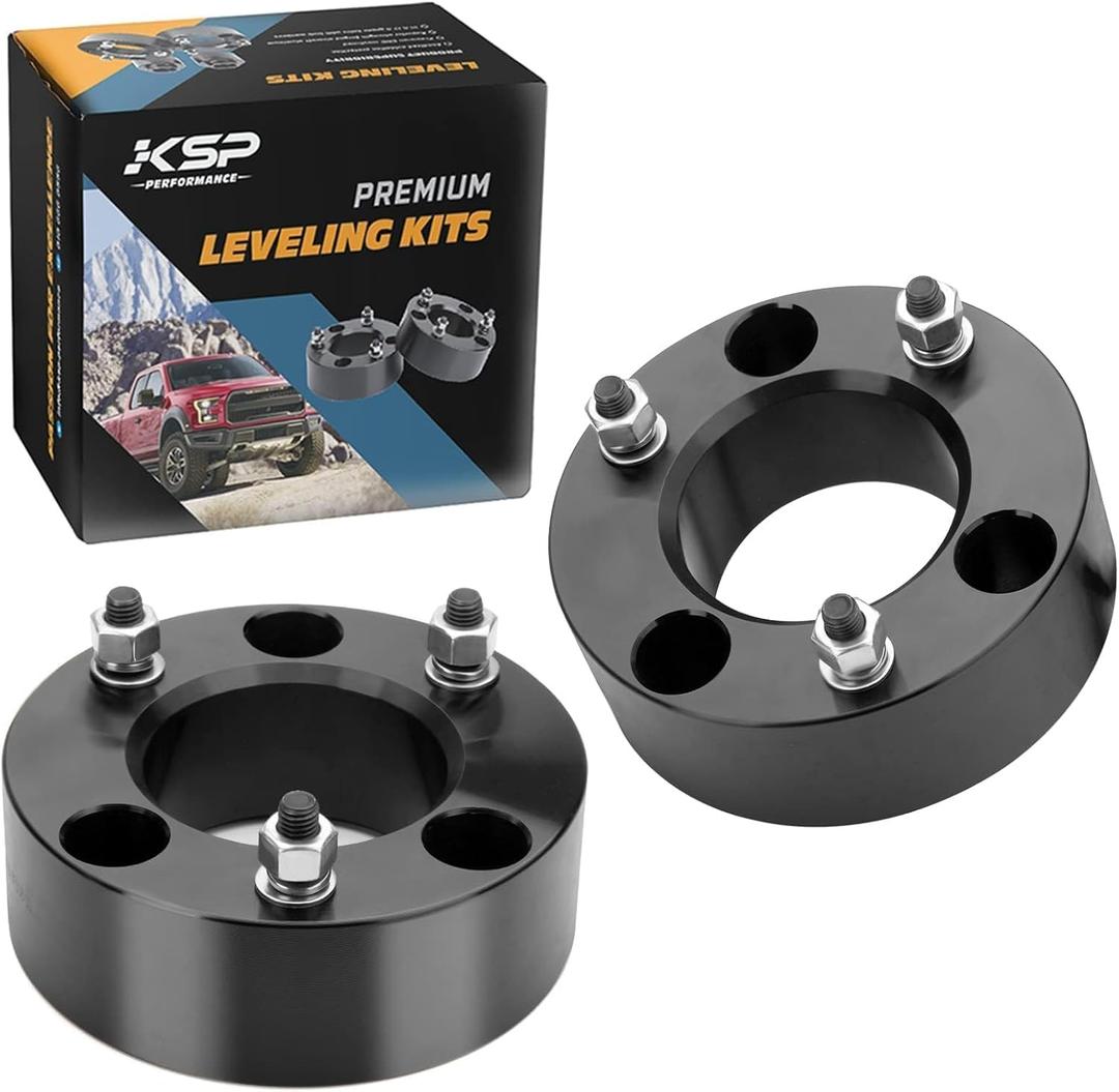 KSP 3in Level Lift Kits for F150 2004-2026,3" Front Leveling Lift Kits Compatible with Expedition 03-18,Mark LT 2005-2008, Aluminum Forged Strut Spacer Raise the Truck 3inch Package of 2 (Black)