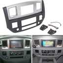KUAFU Stereo Radio Double Din Dash Kit Compatible with 2006-2009 Dodge Ram Pickup Replacement for GNT56215007 Install Dash Bezel Silver Slate Gray