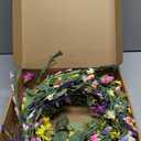 J'FLORU Spring Wreaths for Front Door 22 Inch Artificial Summer Wreath Daisy and Lavender Wreath with Wildflowers for Home Wall Farmhouse Springtime Easter Holiday Party (Multicolor)