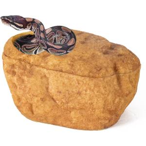 REPTI ZOO Snake Cave and Hides, 3-in-1 Reptile Hide Cave for Snake, Ball Python, Geckos (Large Size)