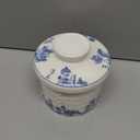 Butter Crock with Lid, French Butter Dish with Water Line for Countertop, Ceramic Butter Keeper for Spreadable Butter, Container Holder for Kitchen and Home Decor, 6.7 OZ, Forest Blue