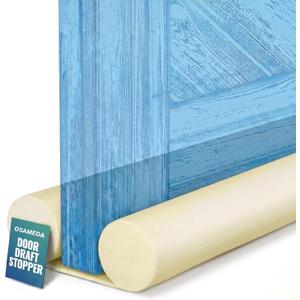 OSAMEDA Door Draft Stopper 36 Inch Adjustable Under Door Sweep, Noise Blocker & Gap Filler for Bottom of Doors, Blocks Draft & Breeze for Improved Insulation, Beige