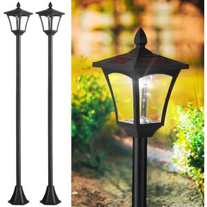 2 Pack 70" Solar Post Lights, 4500K LED Solar Lamp Post Lights Outdoor Waterproof IP65, Solar Pole Light for Garden, Lawn, Pathway, Driveway, 2-842-108