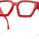 livho Oversized Eyewear Frame for Woman and Men - Rectangle Fashion Glasses for Computer, Chic Preppy Frame