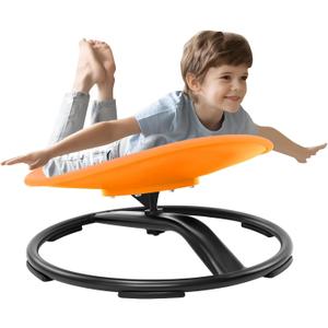 Zhenx Spinning Chair for Autistic Kids (3-18 Years), Sensory Swivel Chair for Teens with ADHD/Autism  2119 Inch 220LBS Weight Capacity Seat  Sit and Spin Calming Toy for Body Balance (Orange)
