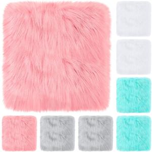 Mixweer 8 Pcs School Locker Rugs 12'' x 12'' Square Soft Fluffy Lockers Carpet Locker Accessories Decorations for Girls Back to School Stuff, Tabletop Photography, Jewelry, Nail Art, Home Decor, Fresh Colors 