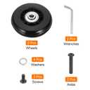 uxcell Set of 1 Luggage Wheels Replacement 64 x 18 mm/2.5" x 0.7" Rubber Swivel Caster Bearing Wheels Repair Kits for Suitcase Inline Outdoor Skate,Black