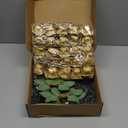 D-Seven Artificial Flowers 50pcs Gold and Black Rose with Stems for Wedding DIY Bouquets Flower Centerpieces Arrangement Birthday Party or Home Decor