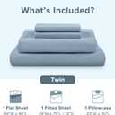 Comfort Spaces 100% Cotton Sheet Set Breathable, Lightweight, Soft with 12" Elastic Pocket Fits up to 14" Mattress, All Season Cozy Bedding, Matching Pillow Case, Twin Blue 3 Piece
