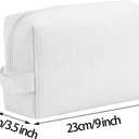 DYSHAYEN Waffle Makeup Pouch Bag, Small Travel Cosmetic Bag, Gifts for Women Bridesmaid,Wedding,Christmas (White)