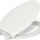 KOHLER 4636-RL-NY Cachet ReadyLatch Elongated Toilet Seat Slow Close, Soft Close Toilet Seat Quiet Lid, Contoured Grip-Tight Bumpers Installation Hardware, Apartment Essentials, Dune