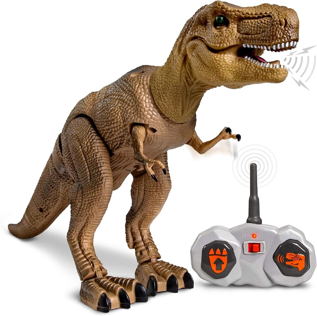 Discovery Remote Control T-Rex Dinosaur  Realistic Jurassic RC Action Figure with Walking Legs, Roaring Sounds, Chomping Mouth| Dinosaur Toys for Kids| Boys Toys RC Car Gift| Fun Dino for Ages 6+