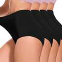 GAI YI 3Pack Plus size Women's Briefs Coverage Underwear Ladies Panties for Women Women's High-Waist Light Tummy Control Girdle Panties XL