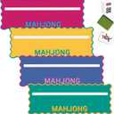 Soulchen 4 Pcs Mahjong Line Finder Card Guide Colorful Line Reader Cards for Game Night Competition Parties Mahjong Lover Gifts Accessories for Beginners(Dark Color,Style 1)