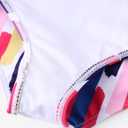 PATPAT Girls One Piece Swimsuits Floral Tropical Bathing Suit Cutout Swimwear Beachwear (3T, Coloredstripes)