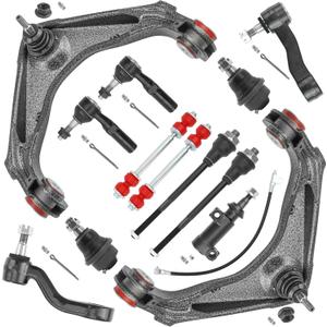 13PC Front End Suspension Kit for Chevy Silverado GMC Sierra 2500HD 3500HD 1500HD,Suburban,Avalanche,Yukon XL,w/Control Arms K620054,Ball Joints, Tie Rods, Sway Bar Links, Pitman & Idler Arm