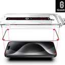 Gravit:e Screen Protector for iPhone, 9H Tempered Glass, Smart Installation Tool, Automatic Fine Dust Removal and Camera Protector 2 Pack (iPhone 15ProMax)