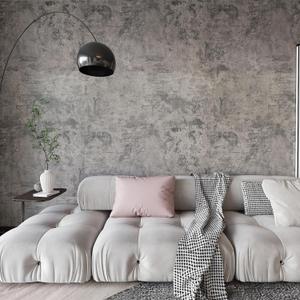 BAYYA Extra Wide Concrete Textured Wallpaper Peel Stick Light Grey Matte Thicken 31.5x197inch Retro Industrial Style Contact Paper Waterproof Self-Adhesive Cement Wall Sticker Vinyl Wrap Earthy Gray