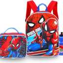 Spiderman Backpack with Lunch Box for Boys - Bundle with 16" Backpack, Lunch Bag, Water Bottle, Stickers, More | Spiderman School Bag Set for Boys, Kids