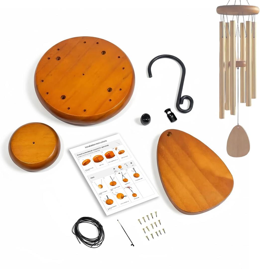 Premium Wind Chime Repair Kit for Small to Medium Chimes - Easy DIY Replacement Parts for Standard 6-Tube Chimes (No Tubes, Max 37" Overall Length)