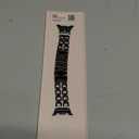 Wearlizer Metal Bands Compatible with Samsung Galaxy Watch 8 Band 40mm 44mm/Watch 8 Classic 46mm, No Gap Dressy Stainless Steel Chain Strap Wristbands Accessories for Women (Black)