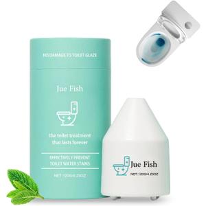 JUE FISH Automatic Toilet Cleaner Gel Cartridges - 90 Day Tank Cleaner - No Scrubbing, Fresh Scent, Hard Water Stain Remover, Septic Safe (1)