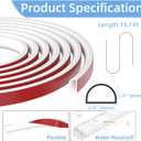 19.7 Feet Weather Stripping Door Frame Seal,Adhesive Exterior Weather Stripping for Door Gap Filler,Silicone Door Insulation Weather Strip for Door Soundproofing Window Seal Strip (White)