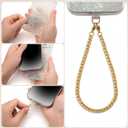 Metal Phone Wrist Strap Stainless Steel Phone Lanyard Metal Chain Smartphone Strap Wristlet Lanyard Bracelet Charm (Classics/Gold)