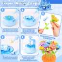 cosone Fabric Flower Bouquets Toys, Arts and Crafts Kits for Kids Age 3-12, Easter Basket Stuffers, Ideal Gifts for Preschool Girls, Educational Handmade Frozen Toy for Girls Ages 3 4 5 6 7 8 9 (Blue Frozen Set)