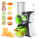 Electric Cheese Grater Salad Shooter,5-In-1 Electric Slicer For Home Kitchen,One-Touch Easy Control,With Safety Push Bar Cheese Grater Electric For Zucchini,Cheese,Vegetables And Smoothie