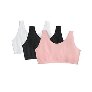 3 Pcs Fruit of the Loom Women's Cotton Tank Bra-Ultimate Comfort & Breathable Fit, Size 38