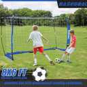 Soccer Goal,Soccer Net,Soccer Goals for Backyard,with Bow Frame,Collapsible Metal Base and Agility Ladder