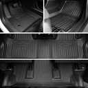 Floor Mats Cargo Mat Set for 2017-2023 GMC Acadia 6 Seats Captain Chairs Accessories, All-Weather TPE Trunk Mat Cargo Liner Backrest Mats SLE/SLT/AT4/DENALI(Floor Mats+2-in-1 Cargo Mat)