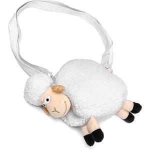 Adult Plush White Sheep Bag Cute Crossbody Bag with Adjustable Shoulder Strap