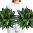 Artificial Agave Plant 24.8Inch Artificial Agave Plants Outdoor Set, Large Fake Plants Indoor for Home Decor, Realistic UV Resistant Faux Succulents Plants Without Pot, Set of 2