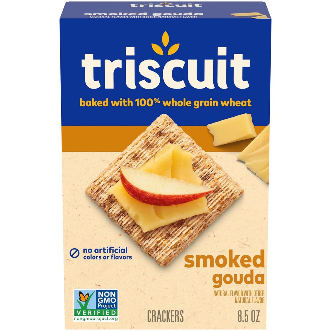 Triscuit Smoked Gouda Whole Grain Wheat Crackers, Lunch Snacks, Snack Crackers, 8.5 oz BBD Aug 20 2026