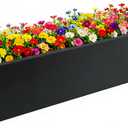 Metal Railing Planter Box, 30 Inch Balcony Planters with Adjustable Brackets, Large Hanging Planters for Outdoor Fence Deck