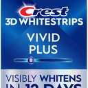 Crest 3D Whitestrips Vivid Plus, Teeth Whitening Strip Kit, 10 Treatments + 2 Bonus Treatments (Each with 1 Upper/1 Lower Strip), 24 Strips, 8 Levels Whiter, Teeth Whitening Kit