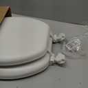 Mayfair Padded Toilet Seat, Cushioned Soft Vinyl over Wood Core Seat, Secure Hinges, Easy Clean, Made in USA, Round, White