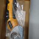 Saker Cordless Electric Scissors, Cardboard Box Cutter,4V Rechargeable Rotary Cutter with Safety Lock & LED Light, Cardboard Cutter for Cutting of Fabric, Leather, Carpet, Plastic, and More (Yellow 1 Blade)