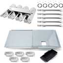Adviace Replacement Parts for Nexgrill 720-0888N 720-0888, Grease Tray Drip Pan & Flame Tamers, Burner Tubes and Ignitor for Nexgrill 5 Burner 720-0888N Gas Grill