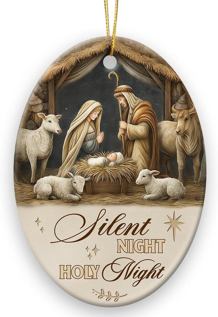7 x Nativity Christmas Ornaments 2026 - Catholic Faith Idea Gifts for Christmas Tree, Christian Ornaments Keepsake, Religious Gifts for Women Christian, Family, Friend