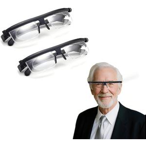 Flexvision Adjustable Vision Glasses Flex Focal Length Adjustable with Dial Vision for Near and Far Vision - Men & Women, Unisex (2 Pair)