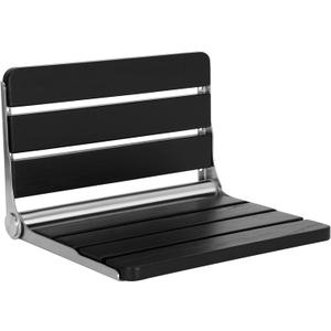 16 Inchs Foldable Shower Seat Wall Mounted, Folding Shower Seat for Adults, 400lbs Max Load for Inside Shower, Small Shower Spaces (Black)