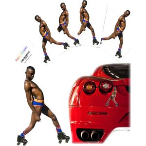 4 Funny Stickers Pranks for Cars, Laptops, Water Bottles, Trucks, SUV, Decal Prank Ideas - Super Man Drawers on Roller Skates